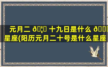元月二 🦄 十九日是什么 🕊 星座(阳历元月二十号是什么星座)